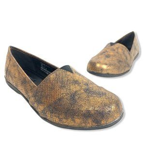 Theme Womens Loafer Flat Shoes Bronze Snake Print